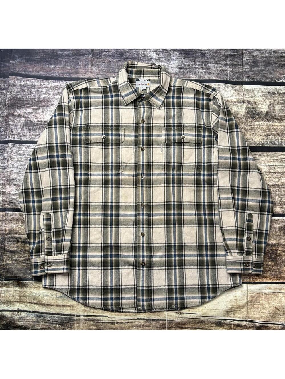 Carhartt Shirt Mens XL Flannel Check Cotton Button Down